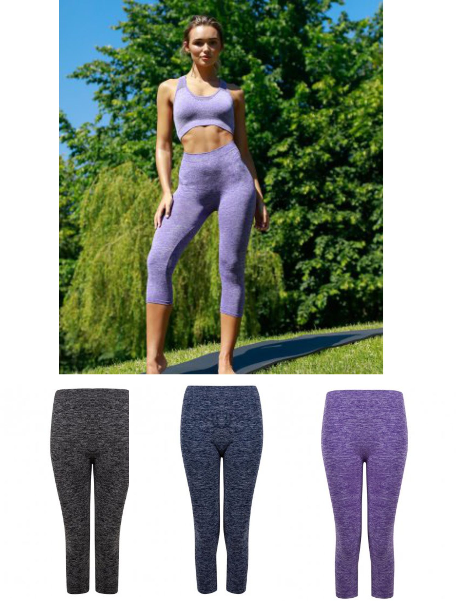 TL306 Tombo Ladies Seamless Cropped Leggings  TL306 Tombo Ladies Seamless Cropped Leggings